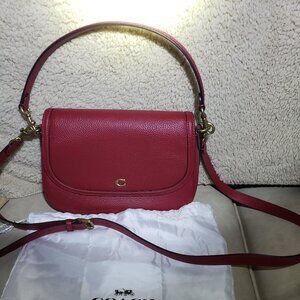 Coach Legacy Ruby color pebbled leather crossbody/shoulder bag